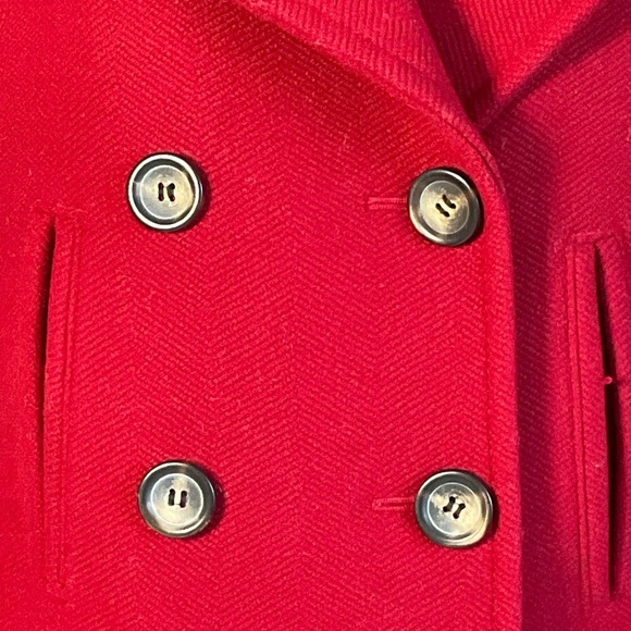 Talbots Wool Blend Double Breasted Pea Coat Women Size 6 Black Buttons - Picture 5 of 11